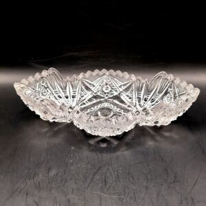 Vintage EAPG Imperial Glass Nucut Pattern #564 Oblong Pressed Glass Relish Dish